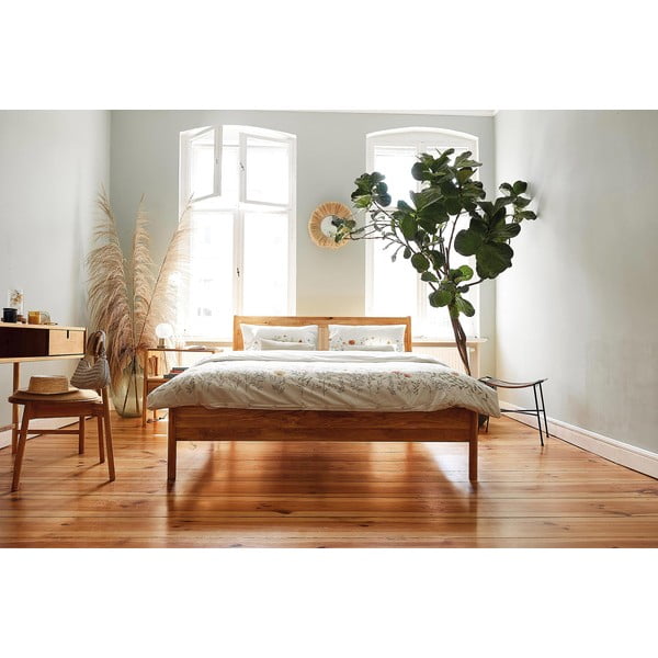 Dabīga toņa vienvietīga gulta no ozolkoka 90x200 cm Pola – The Beds-image-4