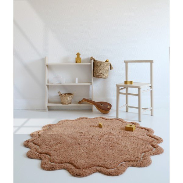 Ķieģeļu sarkans mazgājams/ar rokām darināts kokvilnas apaļš paklājs ø 110 cm Sweet April Toffee – Nattiot-image-4