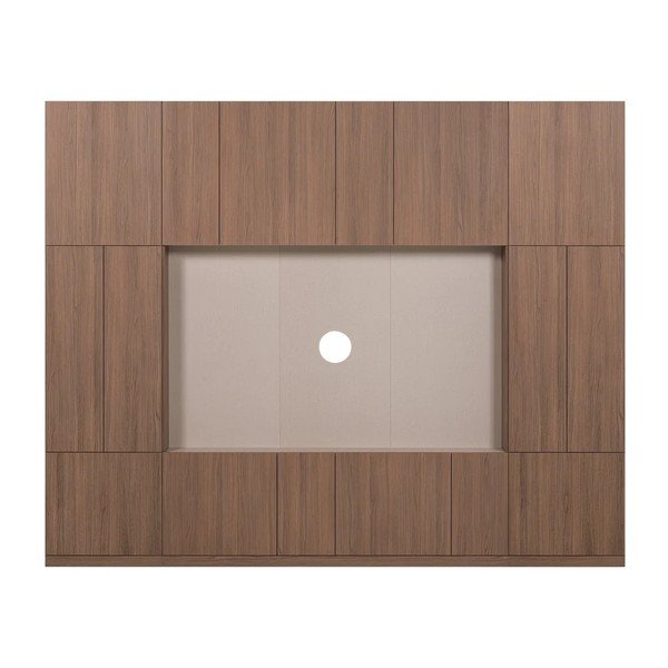 Tumša dabīga toņa modulārais TV galdiņš 268x215 cm Build – WOOOD