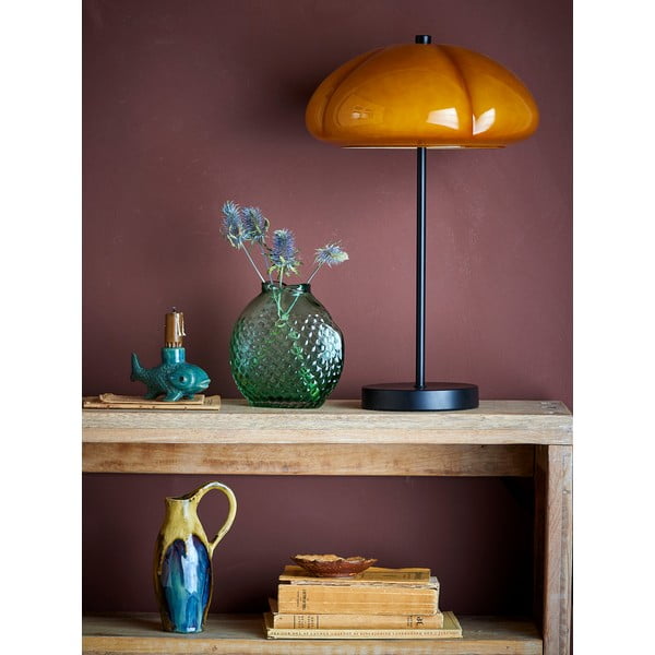 Okera dzeltena galda lampa ar stikla abažūru (augstums 46,5 cm) Kinoko – Bloomingville-image-1