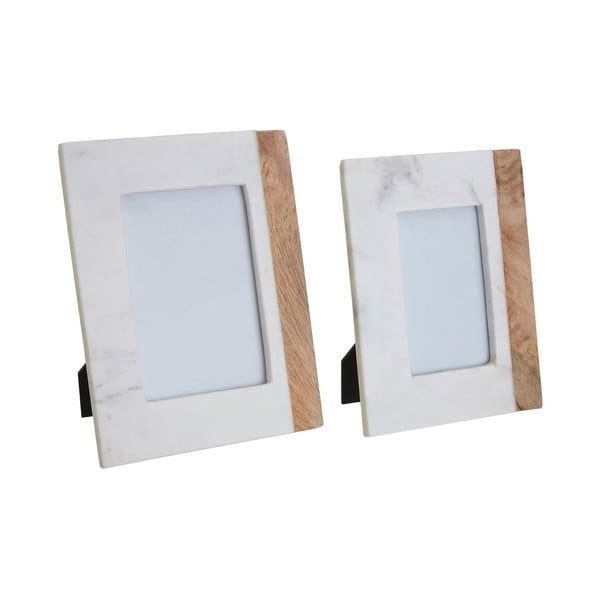 Balts/dabīga toņa akmens foto rāmis 20x25 cm Sena – Premier Housewares-image-1