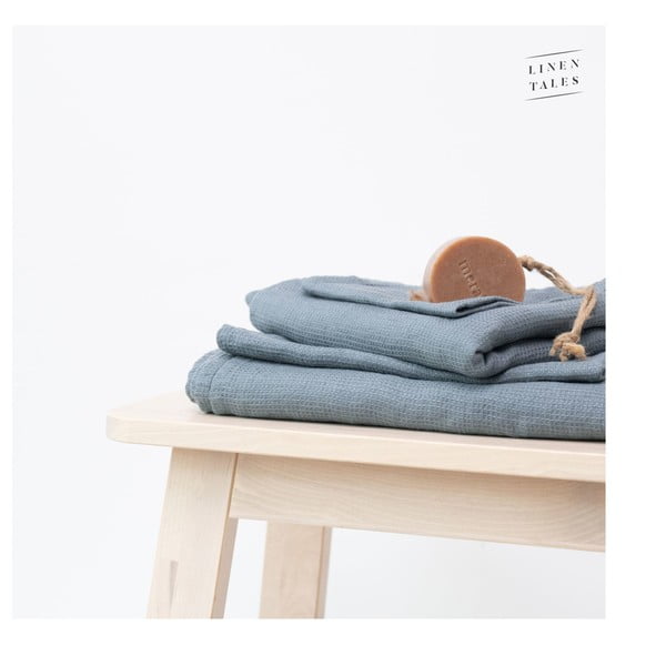 Zils lina dvielis 30x30 cm – Linen Tales-image-3