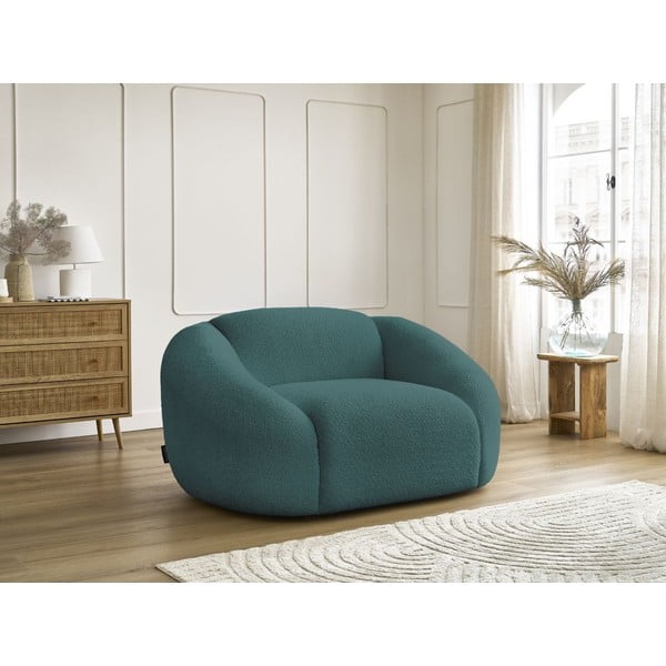 Tirkīzzils atpūtas krēsls no buklē auduma Tina – Bobochic Paris-image-4