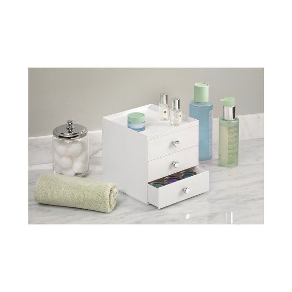 Balta uzglabāšanas kaste ar 3 atvilktnēm iDesign, augstums 18 cm-image-2