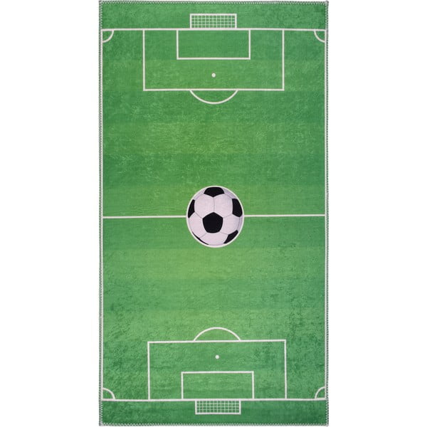 Zaļš mazgājams bērnu rotaļu paklājs 120x180 cm Soccer Time – Vitaus