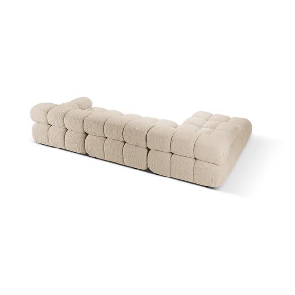 Bēšs modulārais stūra dīvāns no buklē auduma (ar kreiso stūri) Bellis – Micadoni Home-image-4