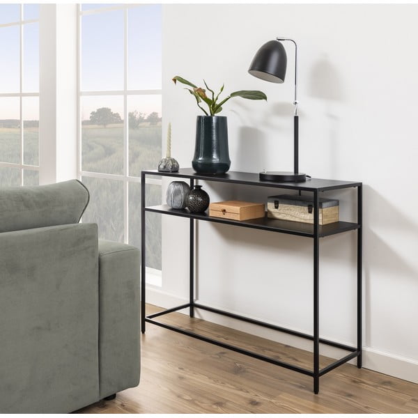 Melns konsoles galds ar dzelzs kājām Actona Newcastle-image-1