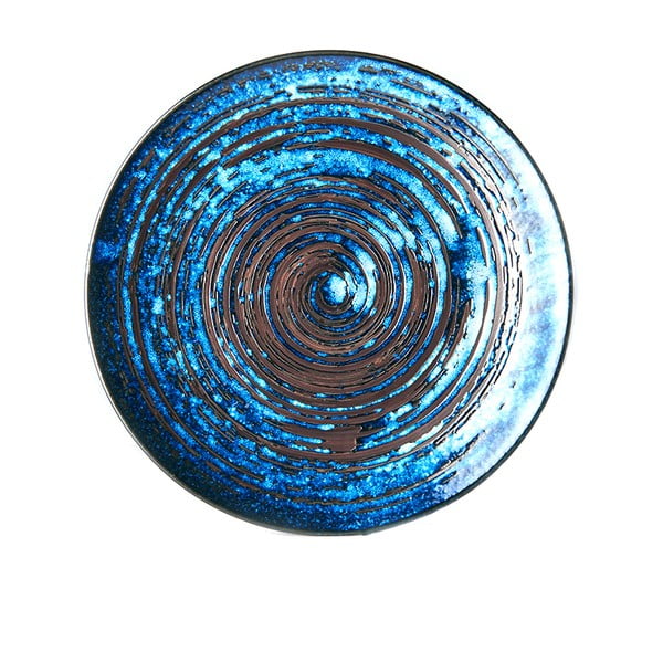 Zils keramikas šķīvis MIJ Copper Swirl, ø 29 cm