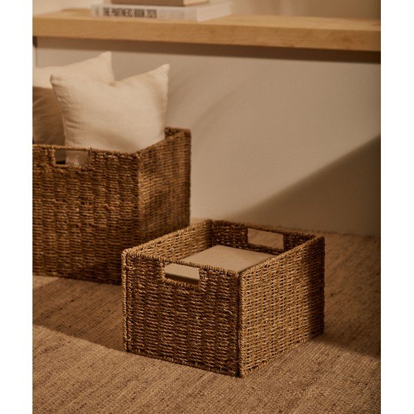Uzglabāšanas grozi (2 gab.) plauktam no jūraszāles 32x27x22 cm Tossa – Kave Home-image-2