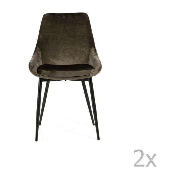 2 ēdamistabas krēslu komplekts taupe krāsā ar samta polsterējumu Tenzo Lex