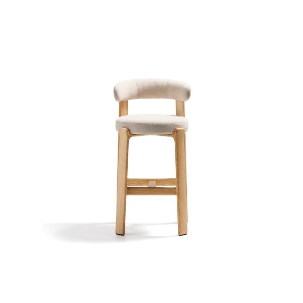 Bēšs/gaiša dabīga toņa oša masīvkoka bāra krēsls (sēdekļa augstums 75 cm) Granite – Kave Home-image-2