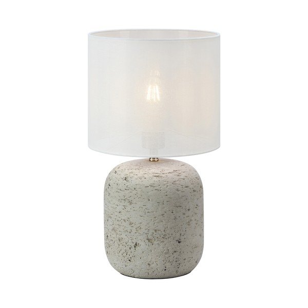 Pelēka galda lampa ar auduma abažūru (augstums 44 cm) Montagna – Markslöjd