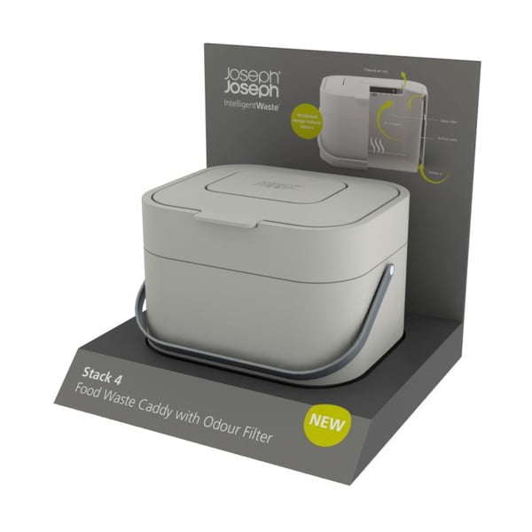 Balts kompostējams atkritumu konteiners 4 L Intelligent Waste - Joseph Joseph-image-2