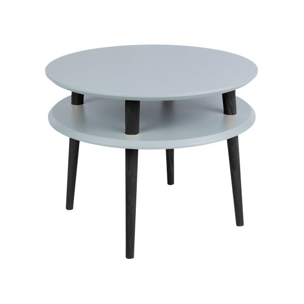 Tumši pelēks kafijas galdiņš ar melnām kājām Ragaba UFO, Ø 57 cm