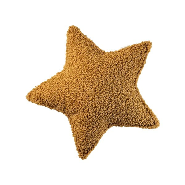 Brūns bērnu dīvāna spilvens no buklē auduma Star – Wigiwama
