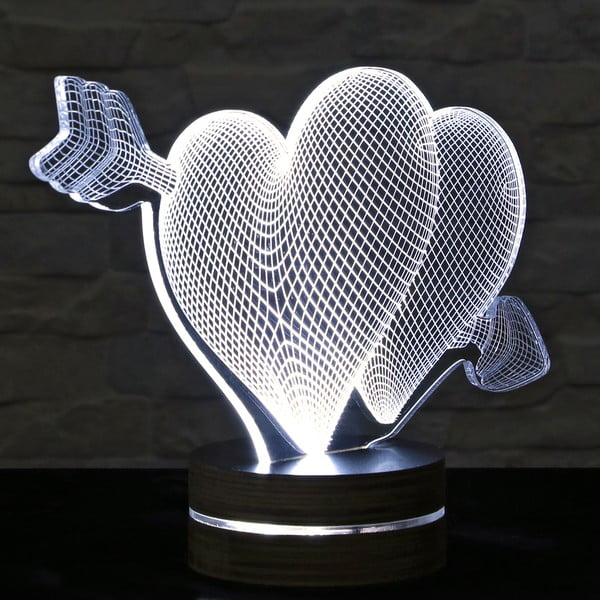 3D galda lampa Two Hearts-image-2