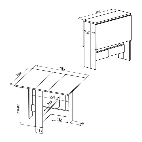 Saliekamais ēdamgalds Symbiosis Papillon-image-2