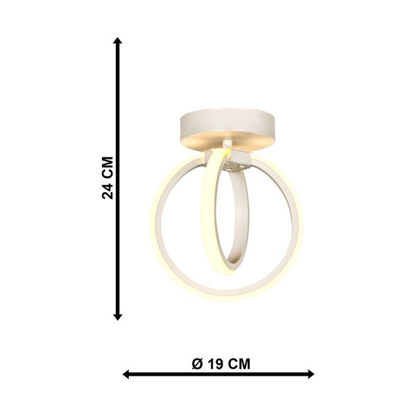Balta metāla LED griestu lampa Sezen – Squid Lighting-image-3