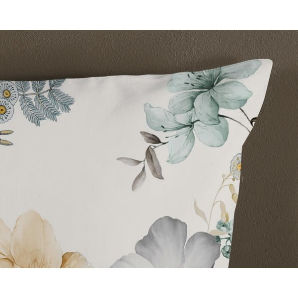 Zaļa/krēmkrāsas vienguļamā kokvilnas gultas veļa 140x220 cm Celina – Good Morning-image-3