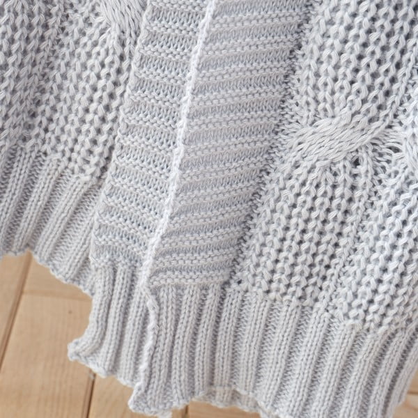 Pelēks adīts pleds 130x170 cm Chunky Marl Knit – Catherine Lansfield-image-2