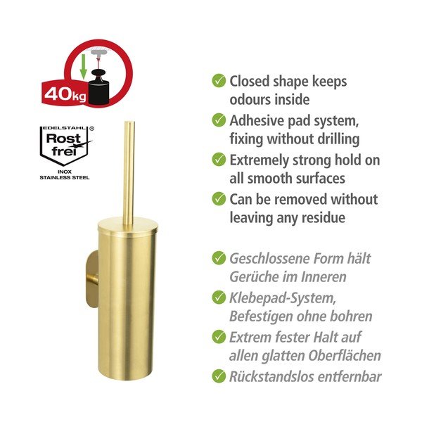 Pašturoša nerūsējošā tērauda tualetes birste zelta krāsā Orea Gold – Wenko-image-3