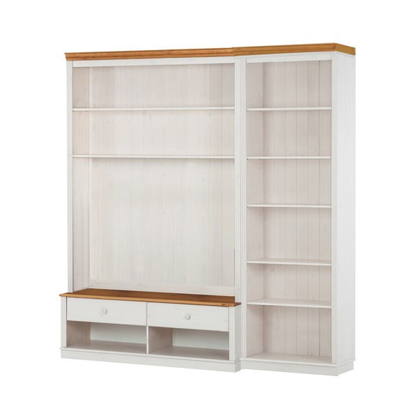 Balts priedes masīvkoka TV plauktu komplekts 214x223 cm Anita – Støraa-image-1