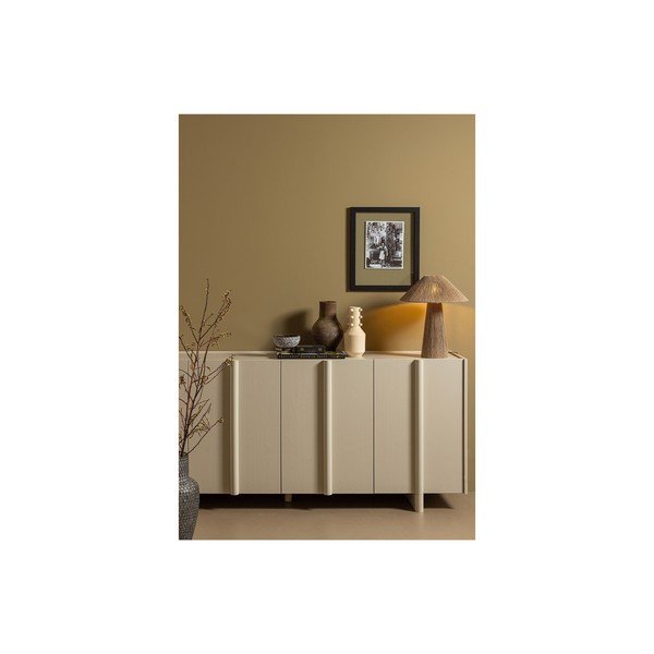 Krēmkrāsas priedes masīvkoka zema modulārā kumode 200x85 cm Basu – WOOOD-image-1