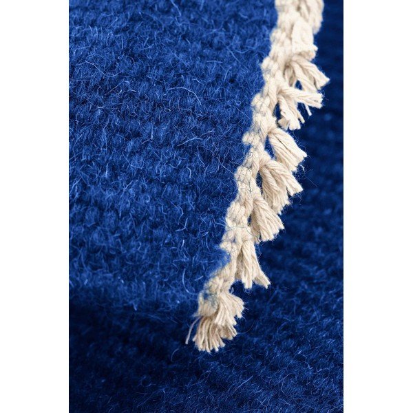 Zils ar rokām darināts celiņa paklājs no vilnas maisījuma 70x150 cm Row – Jotex-image-3