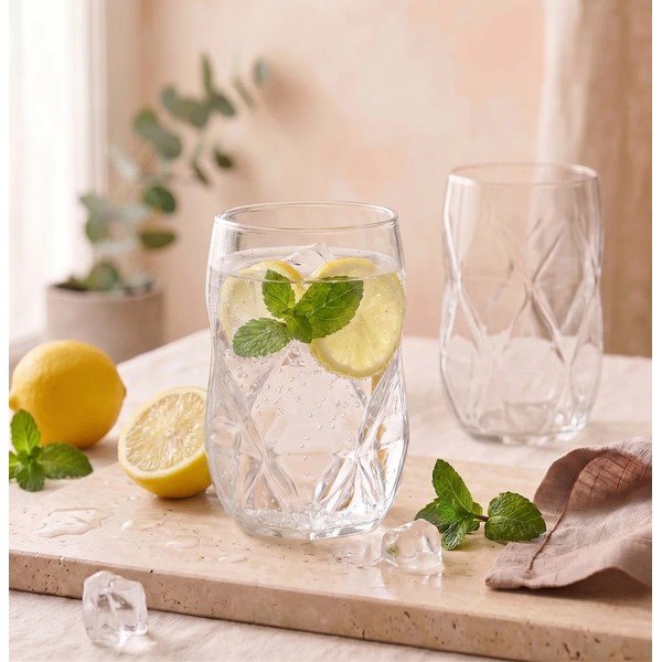 Glāzes (6 gab.) no borsilikāta stikla 400 ml Geo – Vialli Design-image-3