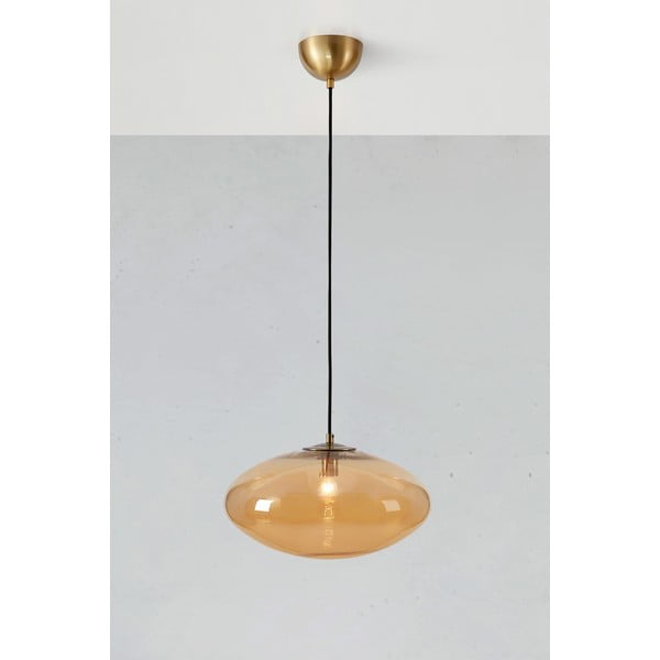 Okera dzeltena piekaramā lampa ar stikla abažūru ø 38 cm Locus – Markslöjd-image-3