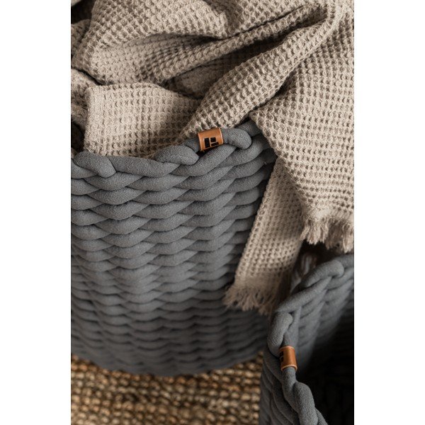 Tekstila uzglabāšanas grozs ø 40x40 cm Peach Skin Round XL – Bigso-image-2