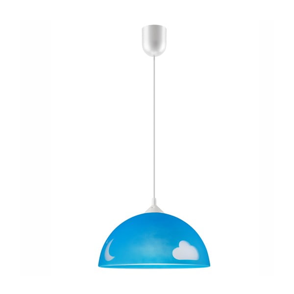 Zila bērnu lampa ar stikla abažūru ø 30 cm Day & Night – LAMKUR
