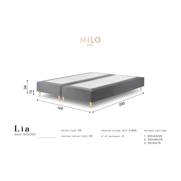 Bēša samta divguļamā gulta Milo Casa Lia, 160 x 200 cm-image-4