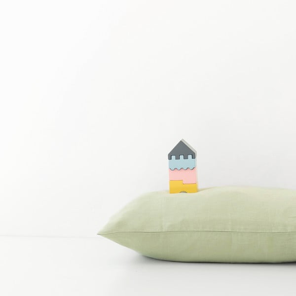 Zaļa lina spilvendrāna bērniem Linen Tales Nature, 40 x 60 cm-image-1