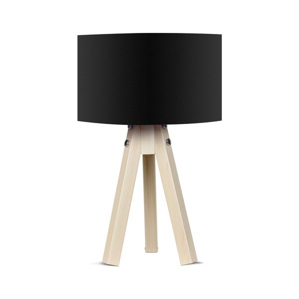 Galda lampa ar melnu abažūru Kate Louise Naturel