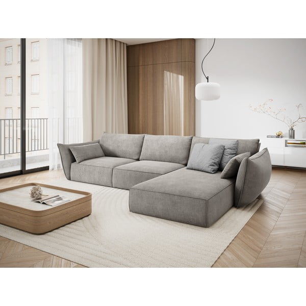 Gaiši pelēks stūra dīvāns (labais stūris) Vanda – Mazzini Sofas-image-1
