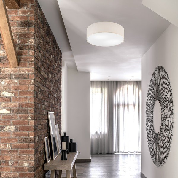 Krēmkrāsas griestu lampa ar auduma abažūru ø 45 cm Vivian – LAMKUR-image-2