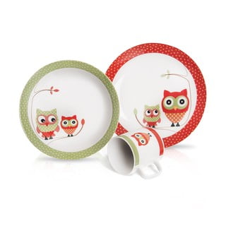 Bērnu porcelāna pusdienu komplekts (3 gab.) Orion Owl