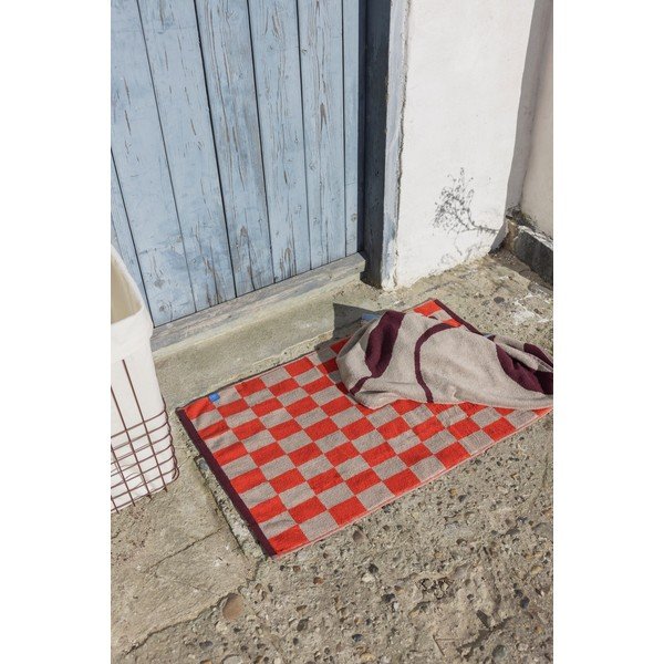 Oranžs/bēšs vannas istabas paklājiņš dušai no organiskās kokvilnas  50x80 cm Retro – Mette Ditmer Denmark-image-1