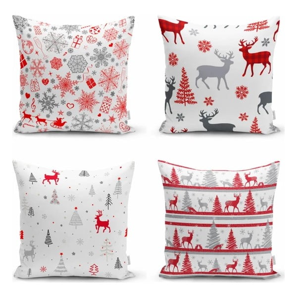 Spilvendrānas ar Ziemassvētku motīvu (4 gab.) 43x43 cm Snowflakes – Mila Home