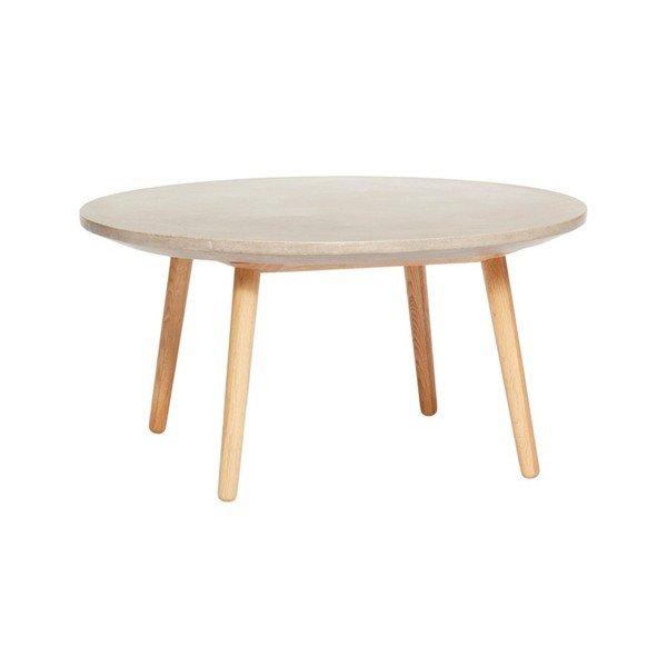 Hübsch Agne kafijas galdiņš ar betona paliktni, ø 80 cm