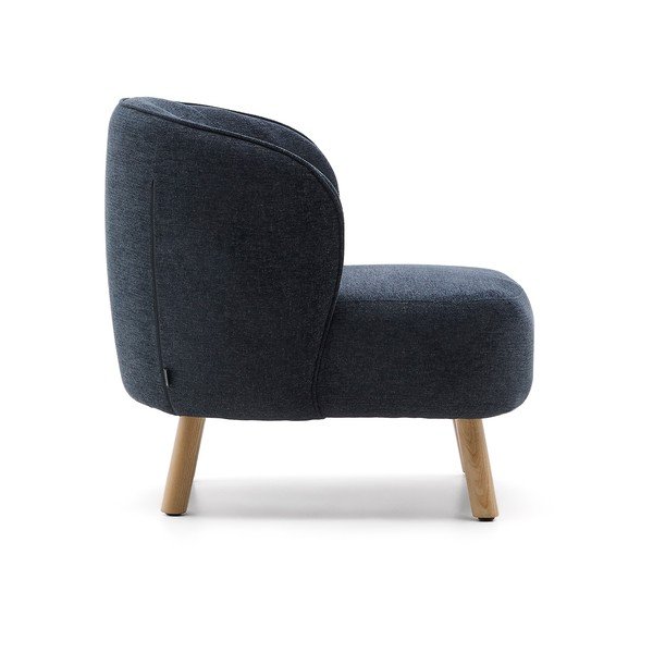 Dūmakaini zils atpūtas krēsls no šenila auduma Ulit – Kave Home-image-3