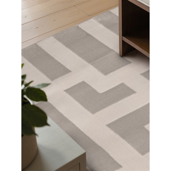 Pelēks/krēmkrāsas paklājs 120x170 cm Perles Onyx – Elle Decoration-image-3