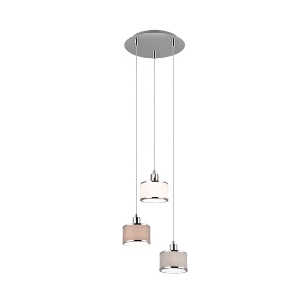 Bēša/sudraba krāsas piekaramā lampa ar auduma abažūru ø 29 cm Kaprun – Trio
