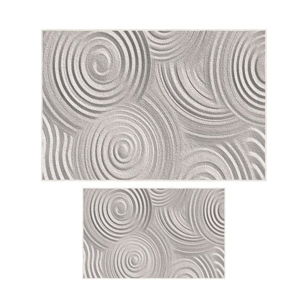 Gaiši pelēki vannas istabas paklājiņi (2 gab.) 60x100 cm – Foutastic