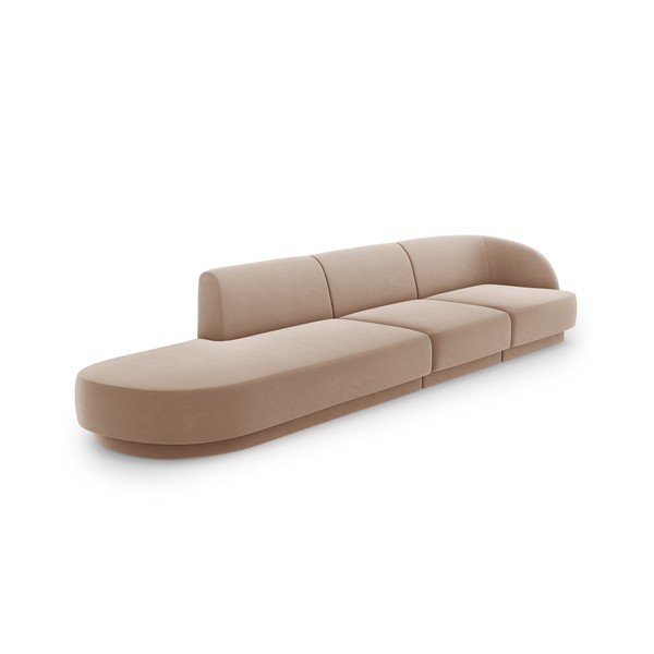 Bēšs samta dīvāns 302 cm Miley – Micadoni Home-image-3