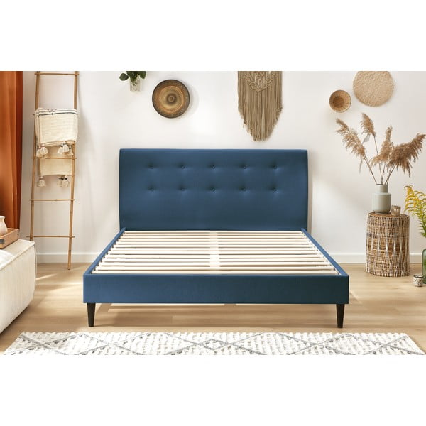 Zila divguļamā gulta Bobochic Paris Rory Dark, 160 x 200 cm-image-1