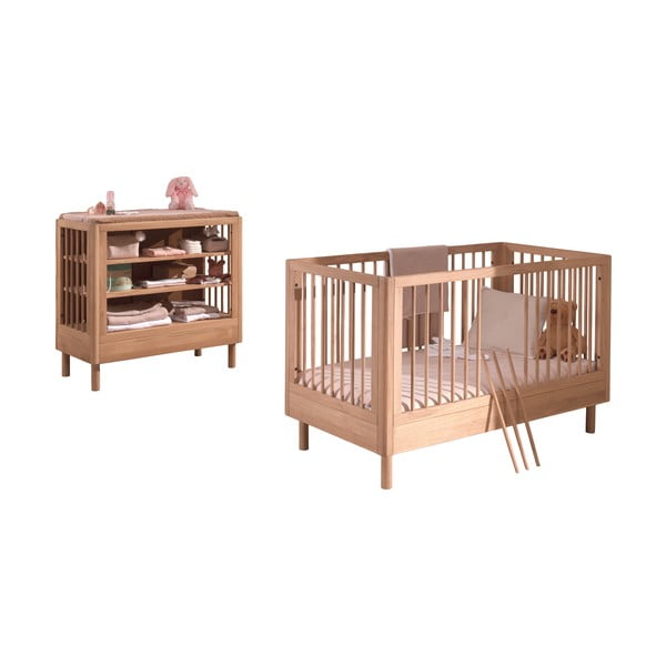 Ozola masīvkoka bērnu mēbeļu komplekts (2 gab.) Forrest – Vipack