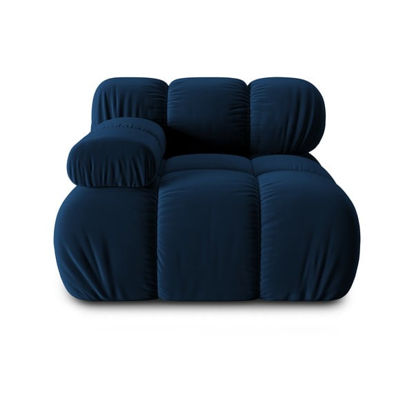 Zils samta modulārais dīvāns (ar kreiso stūri) Bellis – Micadoni Home
