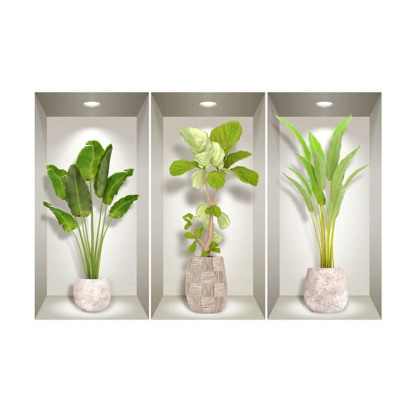 3 3D sienas uzlīmju komplekts Ambiance Banana Trees-image-2